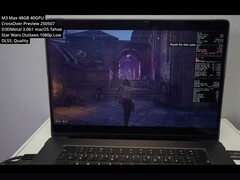 Star Wars Outlaws fut egy MacBook Pro M3 Max-on a Crossover Preview és a Game Porting Toolkit 3.0 segítségével D3DMetal fordítással macOS Tahoe-ra (Kép forrása: YouTube/Andrew Tsai)