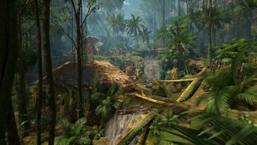 Egy kép, amely egy falut mutat a Zöld Pokolban. (Kép forrása: Steam)