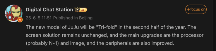 Kiszivárgott részletek a Mate XT utódjáról. (Kép forrása: Weibo - gépi fordítás)