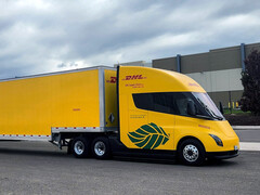 A Tesla Semi tesztelése a DHL-nél. (Kép forrása: DHL)