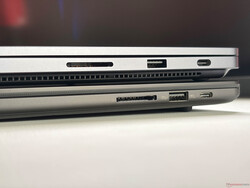 A Surface Laptop Ultra (felül) észrevehetően vastagabb, mint a ProArt P16 (alul).