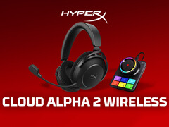 A HyperX Cloud Alpha 2 vezeték nélküli fejhallgató egy bázisállomással érkezik. A képen: egy promóciós kép a szettről. (Kép forrása: HP - szerkesztve)