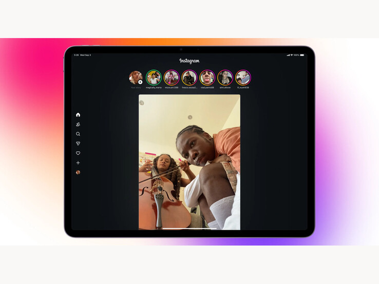 Képernyőkép az új Reels első felületéről az új Instagram iPad alkalmazásban. (Kép forrása: Instagram)