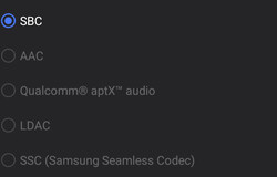 Elérhető Bluetooth audio codec-ek
