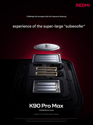 A Redmi K90 Pro Max független mélynyomója (Kép forrása: Xiaomi - gépi fordítás)
