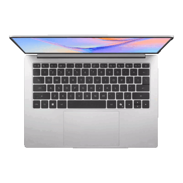 Asus Vivobook S14 felülnézetből, a billentyűzettel és az érintőpaddal