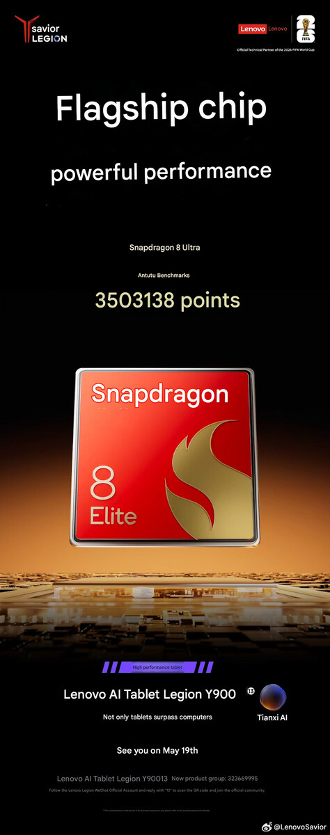 A 13 hüvelykes Legion Y900 táblagép SoC és állítólagos benchmark pontszámai (gépi fordítás)