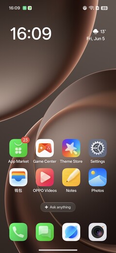 Oppo Find X9s Pro: Kezdőképernyő