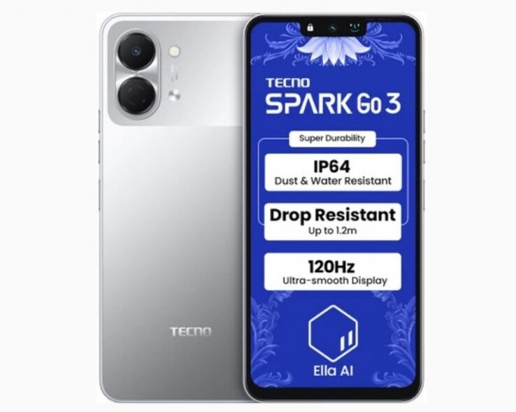 A Tecno Spark Go 3 okostelefon 6,74 hüvelykes LCD kijelzővel rendelkezik (Kép forrása: Tecno)