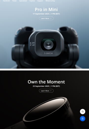 A DJI brit honlapja mutatja a közelgő Mini 5 Pro bevezetését. (Kép forrása: DJI)