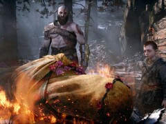 Egy képernyőfelvétel a God of War Laufey bevezető jelenetéből