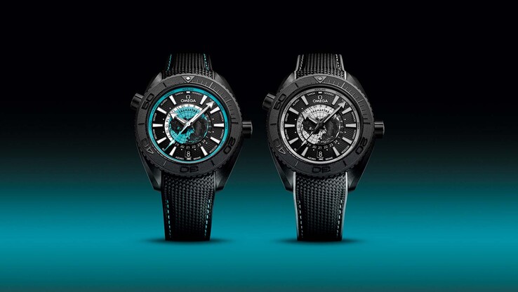 Az Omega Seamaster Planet Ocean Worldtimer óra szürke és türkiz akcentussal (Kép forrása: Omega)