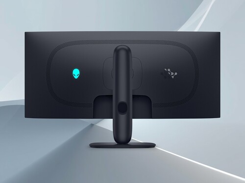 Az Alienware AW3426DW 34 hüvelykes QD-OLED monitor hátulja látható