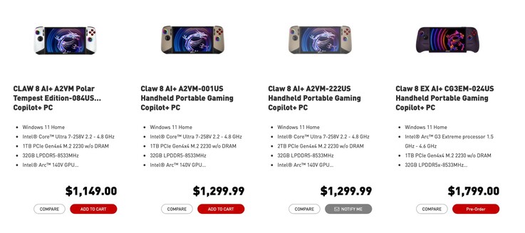 Az MSI Claw 8 EX AI+ lényegesen drágább, mint a régebbi modellek.