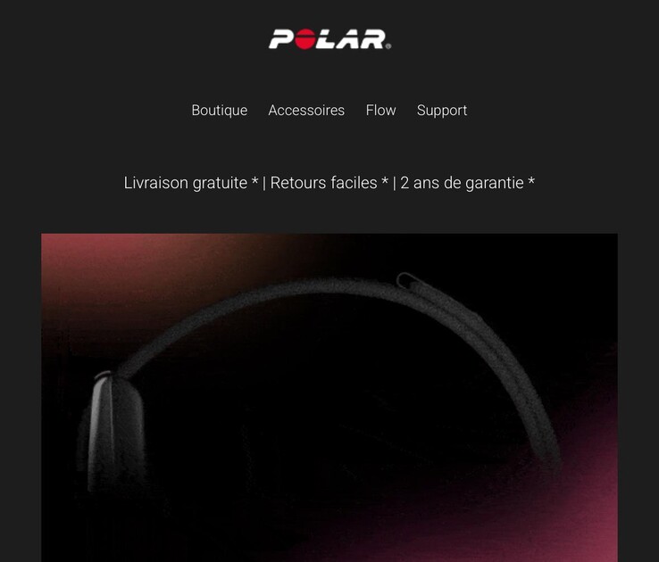 Egy teaser kép a Polar készülő viselhető készülékéről, amelyet a Polar ügyfeleinek küldött e-mailben osztottak meg. (Kép forrása: u/Ok-Employee-8939 via Reddit)