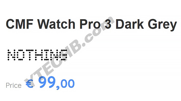 CMF Watch Pro 3 ár szivárgás (Kép forrása: YTECHB)