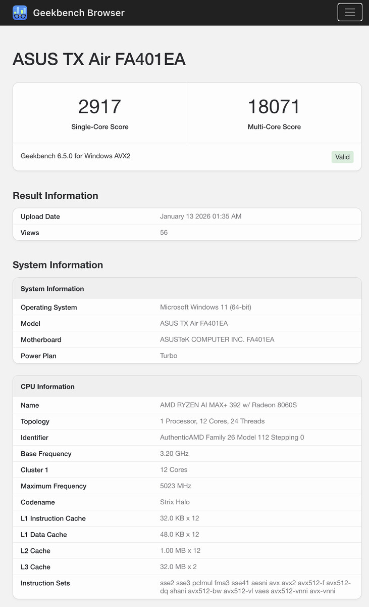 (Kép forrása: Geekbench)
