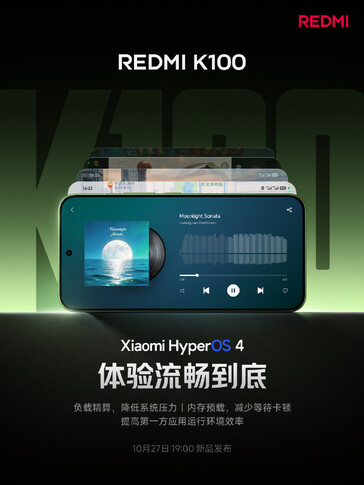 A Redmi K100 kijelzőjének specifikációi.