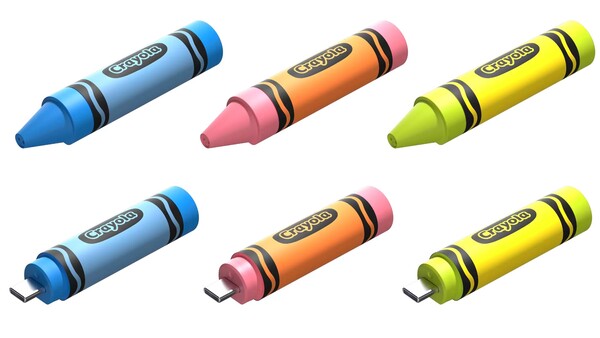 A SanDisk Crayola USB-C flash meghajtó három színben és háromféle kapacitással kapható. (Kép forrása: SanDisk)
