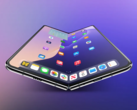 Render egy összehajtható iPhone-ról, amely állítólag 7,76 hüvelykes belső kijelzővel és kijelző alatti kamerával rendelkezik. (Kép forrása: 9to5Mac)