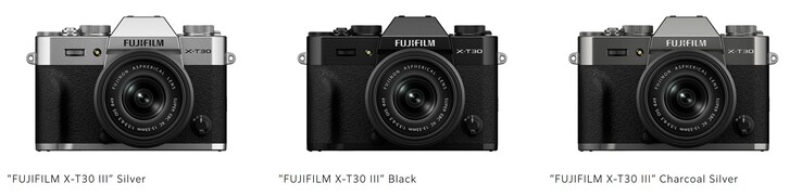 A Fujifilm X-T30 III tükör nélküli digitális fényképezőgép három színben kapható. (Kép forrása: Fujifilm)