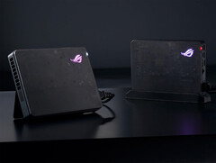 Az Asus a ROG XG Mobile 2025 eGPU-khoz egy egyszerű állványt mellékel. (Kép forrása: Asus)