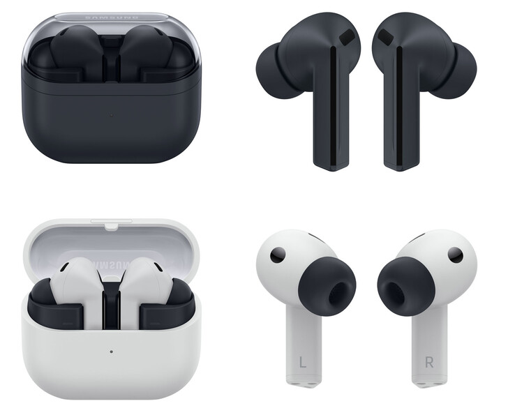 A Galaxy Buds 3 FE kialakítása és színválasztékai (Kép forrása: Samsung)