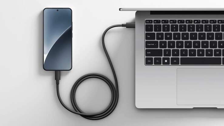 A Xiaomi 6A nagysebességű USB4 fonott USB-C USB-C kábel (1m). (Kép forrása: Xiaomi)