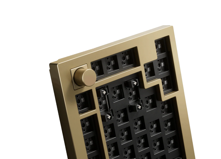 Keychron Q1 HE Copper Edition billentyűzetkupakok és kapcsolók nélkül. (Kép forrása: Keychron)