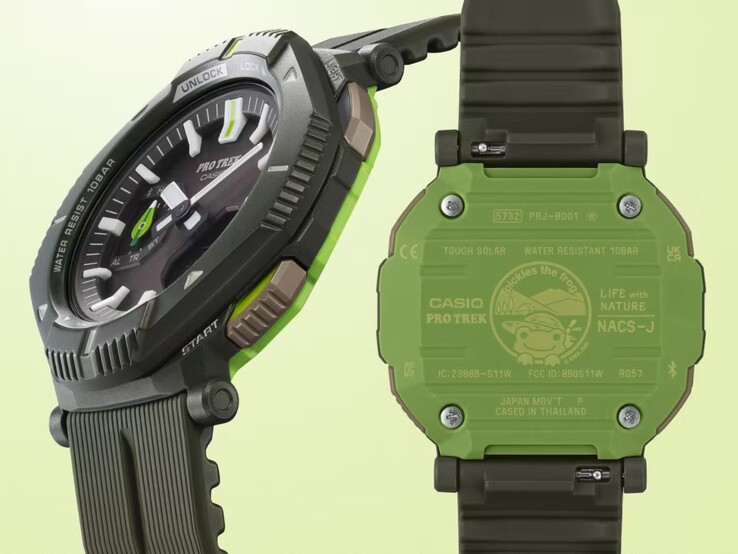 A Casio Pro Trek x The Nature Conservation Society of Japan x Pickles the Frog PRJ-B001NJ-3 óra