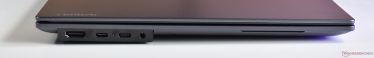 bal oldalon: HDMI, 2x Thunderbolt 4, 3,5 mm-es audio