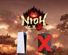 A Nioh 3 logója a PS5 és Xbox konzolok felett látható