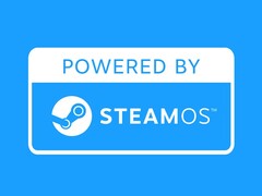 A dobozból kivéve SteamOS-t futtató eszközökön a Powered by SteamOS logó lesz látható. (A kép forrása: Steam Steam Steam logó: Valve