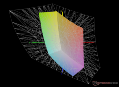 vs. Adobe RGB: 40,7%-os lefedettség