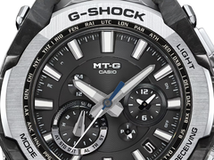 A képen a Casio MTG-B4000-1AJF számlapjának közeli felvétele. A közelgő MTG-B4000D várhatóan megtartja ennek a számlapnak a legtöbb elemét. (Kép forrása: Casio)