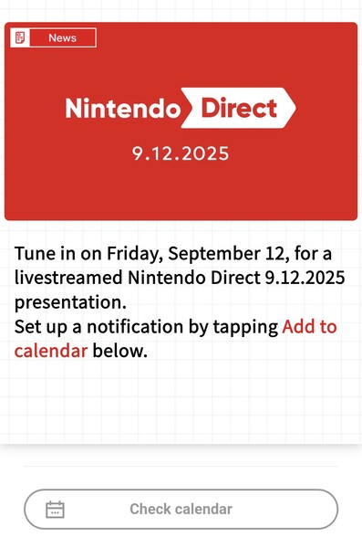 A Nintendo Today! alkalmazás felülete látható (Kép forrása: screenshot, Nintendo Today! alkalmazás)