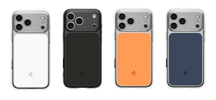 Az Ultra Hybrid T három színváltozatban kapható, amelyek illeszkednek az iPhone 17 Pro (Max) modellhez, valamint egy extra fekete változatban. (Kép forrása: Spigen, szerk.)