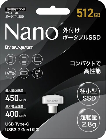 A Suneast Nano USB-C flash meghajtó csomagolása. (Kép forrása: Suneast)