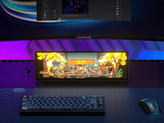 A Corsair Xeneon Edge egy elsődleges monitor alatt használatos. (Kép forrása: Corsair)