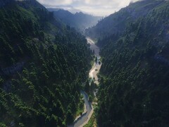 Plopidr_ Redditen bemutatott projektjének képernyőképén egy folyó és egy erdő látható. (Kép forrása: Plopidr_'s - Reddit)