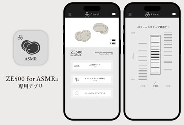 Az okostelefon-alkalmazás képes a Final ZE500 for ASMR fülhallgató finom hangerő-beállítási lépéseinek beállítására a közelséghatás optimalizálása érdekében. (Kép forrása: Final)