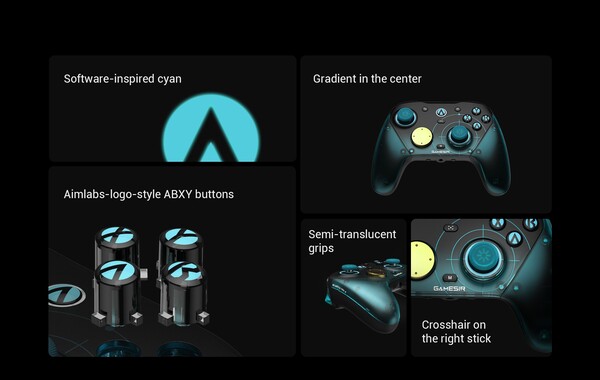 A GameSir G7 Pro Aimlabs Edition egyedi színösszeállítással rendelkezik. (Kép forrása: GameSir)