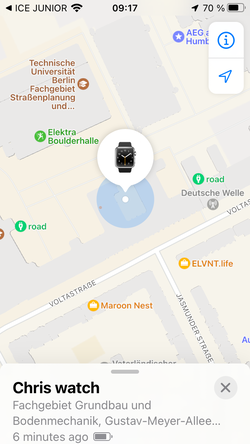 Helyszín helyesen követve, rossz Google Maps listázás - az óra valójában egy mászóteremben van