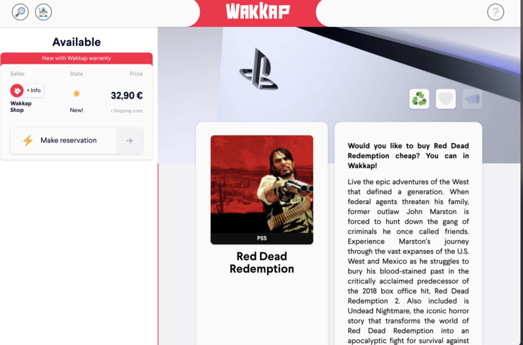 A Wakkap hirdetése, amely 32,90 eurós árat mutat.