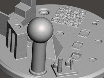 A 3D szkennelés során néhány részlet elveszett, mint például a kisebb hengerek menetei