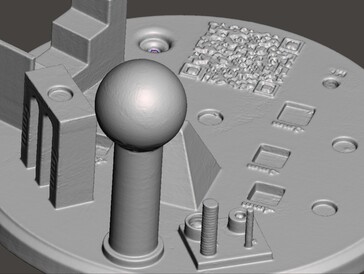 A 3D szkennelés során néhány részlet elveszett, mint például a kisebb hengerek menetei