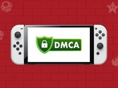 Nintendo Switch OLED kijelző DMCA logóval