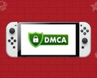 Nintendo Switch OLED kijelző DMCA logóval