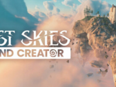 Promóciós banner a Lost Skies számára: Island Creator, amely lebegő égi szigeteket és a felhők felett lebegő ősi romokat mutat (Kép forrása: Bossa Studios via Steam)