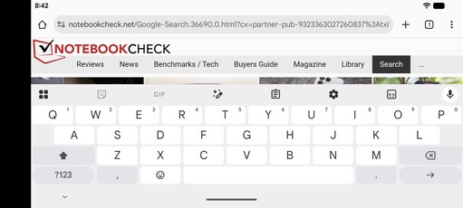 Gboard tájkép módban
